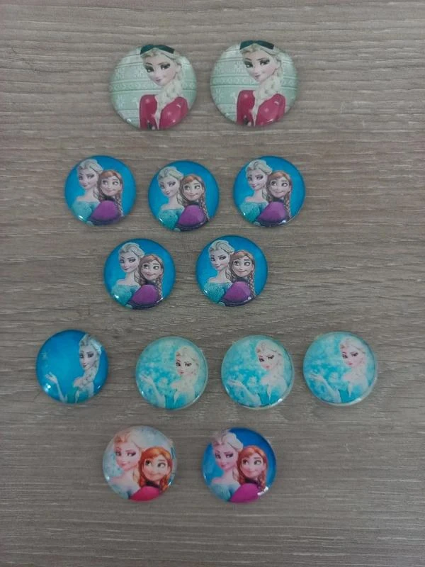 Lot De Cabochons Verre "Reine Des Neiges"